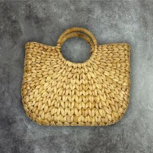 Natural Woven Tote Bag Top Handle Rectangle Women’s Beach Casual From Bali
